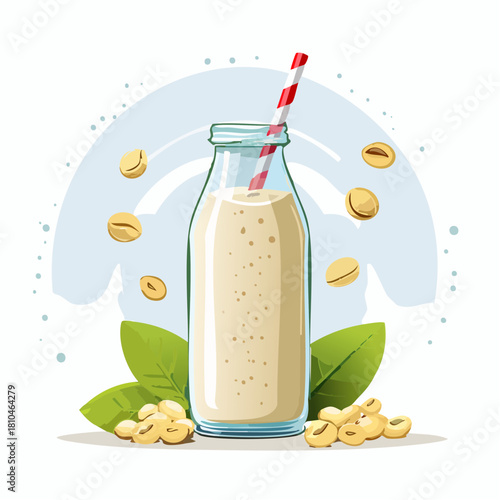 豆乳スムージーの爽やかで美味しいヘルシードリンク写真