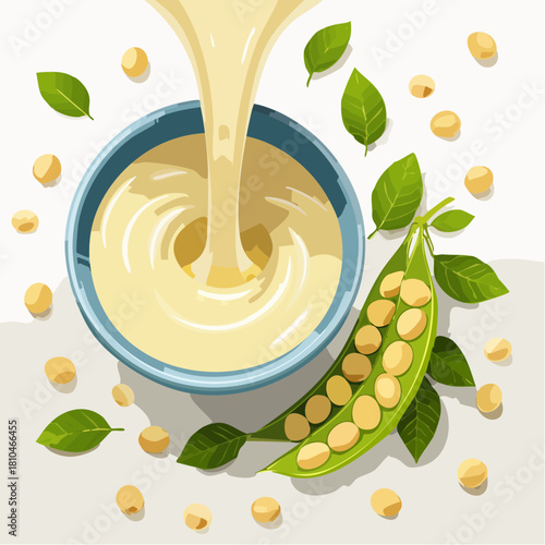 豆乳スムージーの爽やかで美味しいヘルシードリンク写真