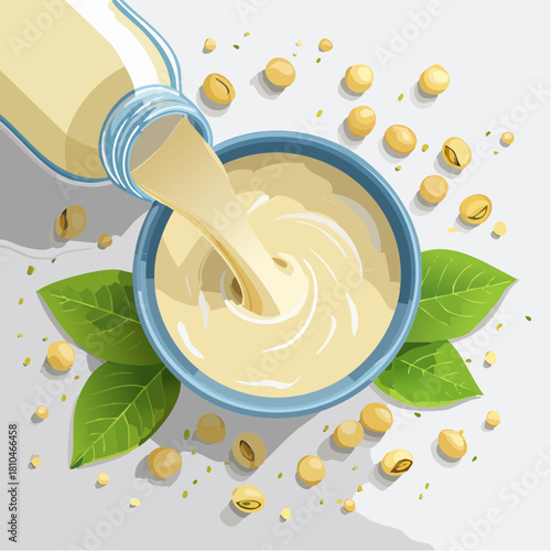 豆乳スムージーの爽やかで美味しいヘルシードリンク写真