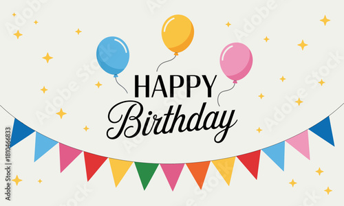A joyful birthday greeting with colorful balloons and festive decor, perfectly capturing the essence of celebration, happiness, and memorable gatherings with loved ones.