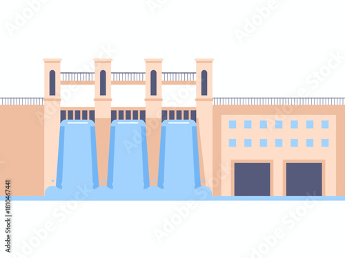 This image depicts a hydroelectric power station featuring flowing water, showcasing energy production and its importance in sustainable technology.