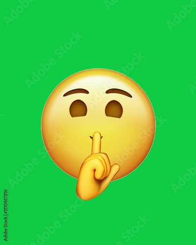 Animated emoji making a ‘you already know, shhh’ expression. Playful secretive emoticon animation for video editing, overlays, memes, and reaction content.