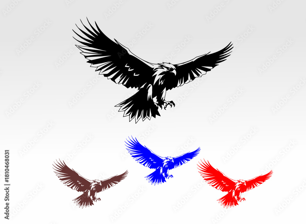 Obraz premium vector illustration of a flying eagle