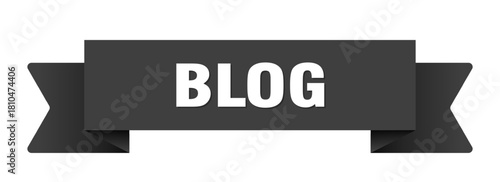 blog ribbon isolated on transparent background. blog ribbon