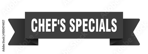 chef's specials ribbon isolated on transparent background. chef's specials ribbon