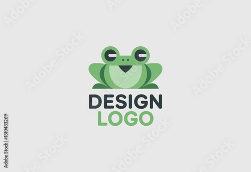An adorable and playful frog logo design that radiates friendliness and fun, making it an ideal choice for brands focused on creativity, nature, or children's products.