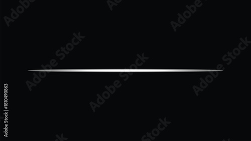Thin White Horizontal Line with Glow on Black Background