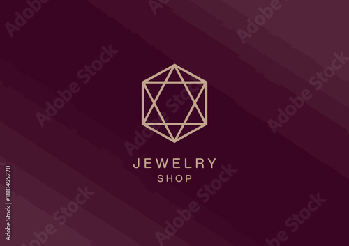 This elegant jewelry shop logo features a geometric diamond shape, conveying luxury and sophistication, perfect for branding in the high-end jewelry market.