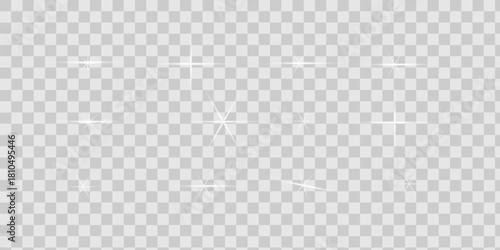 Transparent Sparkle Light Effects on Checker Background