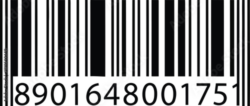 Close up shot of a standard retail product barcode displaying numbers for identification and scanning vector