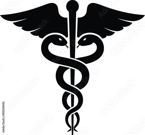 Medical caduceus symbol for healthcare and pharmaceutical industry business concepts vector