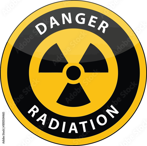 Cautionary radiation danger symbol warning sign hazard alert circular alert vector