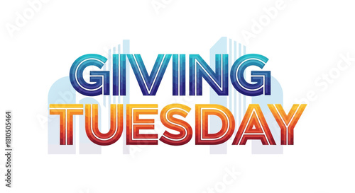 Giving Tuesday Dual Layer Offset Typography Vector