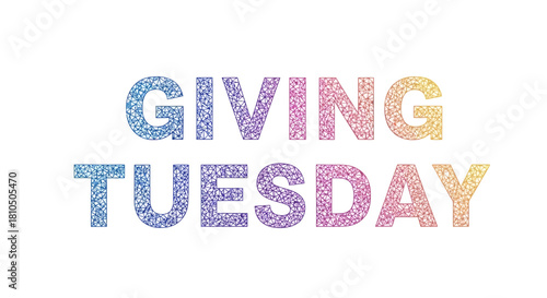 Giving Tuesday Heart Frame Geometric Typography Vector