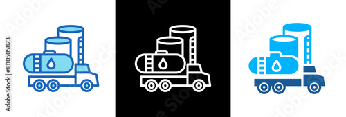 Oil Shipment lineblue icon