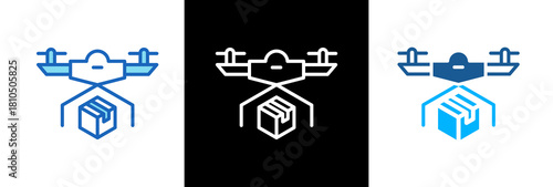 Drone Delivery lineblue icon