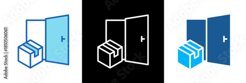 Door Delivery lineblue icon