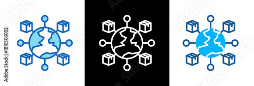 Logistic Network lineblue icon