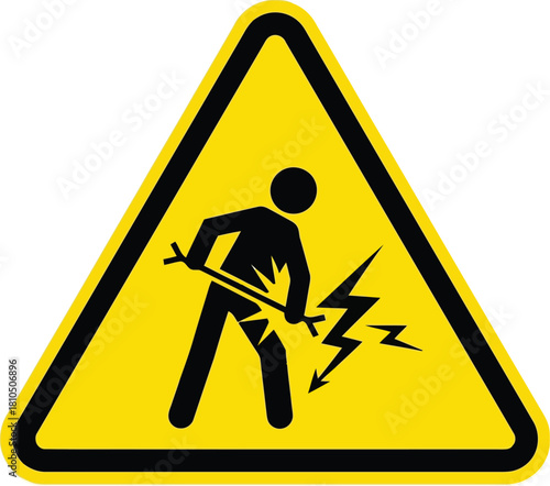Electrical hazard warning sign danger high voltage electric shock risk symbol safety alert vector