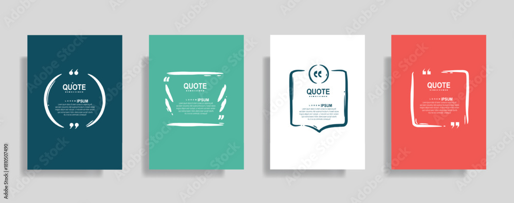 Naklejka premium Stylish quote box templates for creative design projects and social media content, offering versatile layouts for messages and branding elements