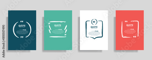 Stylish quote box templates for creative design projects and social media content, offering versatile layouts for messages and branding elements