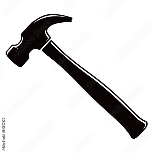 Black and white vector illustration of a variety of essential construction claw hammers and blacksmith tools, perfect for home renovation, carpentry, and handyman projects