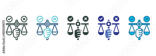 Ethics Icon Set Multiple Style Of