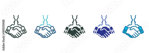 Handshake Icon Set Multiple Style Of