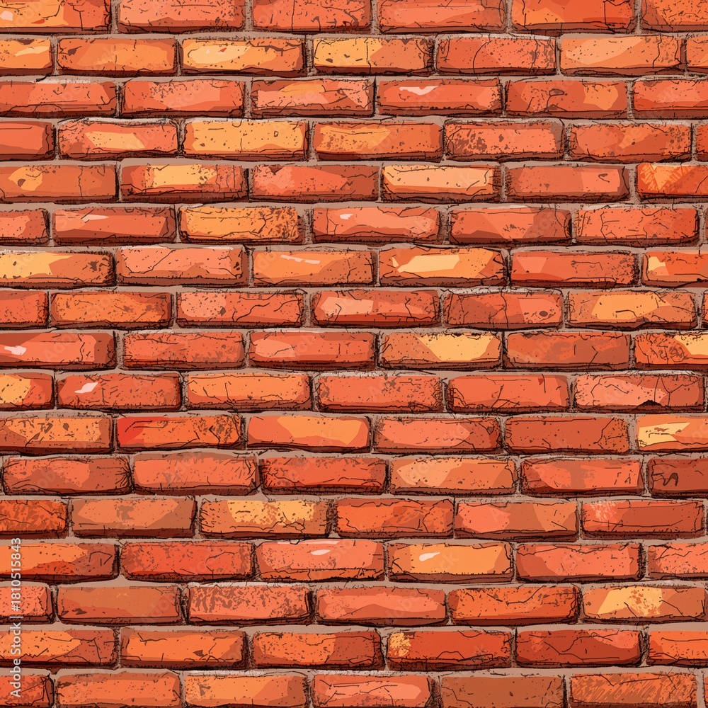 Obraz premium Urban detailed red brick wall seamless texture pattern background