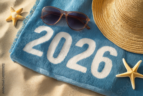 Sandy beach scene with 