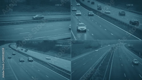 CCTV Highway Roads Split Screen
