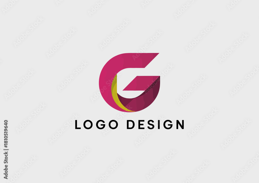 Fototapeta premium A modern and sophisticated logo design featuring a creatively stylized letter G, perfect for branding and identity projects in various creative industries.