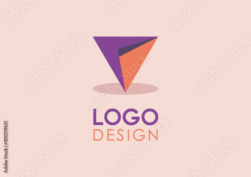 This logo showcases a dynamic and modern geometric design featuring a colorful triangle with gradients, ideal for branding or marketing purposes in various industries.