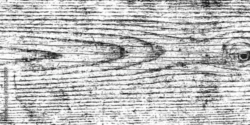 Aged, brown, grunge wood texture backdrop with a close-up of a vintage paper inscription on a rough, dirty wall surface