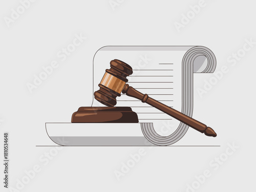 This clear representation of a gavel alongside legal documents highlights the essence of justice and law, emphasizing the authority of legal processes and courtroom settings.