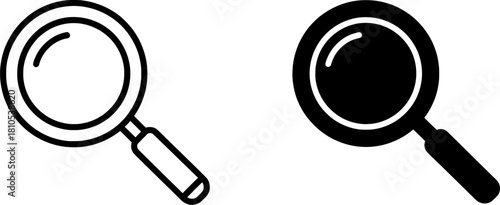 Document Search Magnifying Glass Minimal Icon Vector
