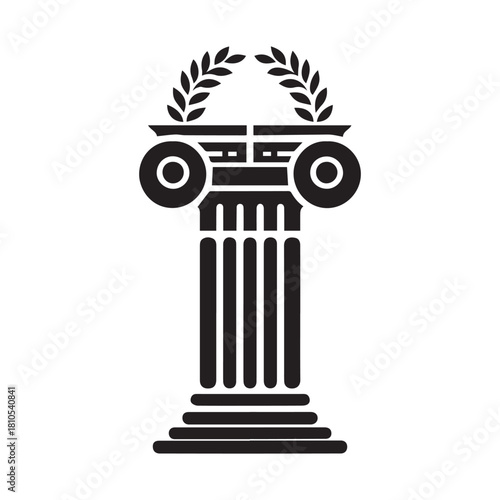 “Ancient Greek Ionic Column Vector Illustration”