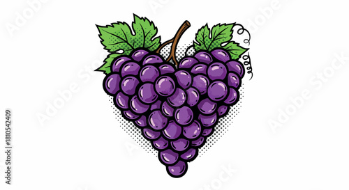 Bunch of purple grapes with transparent background