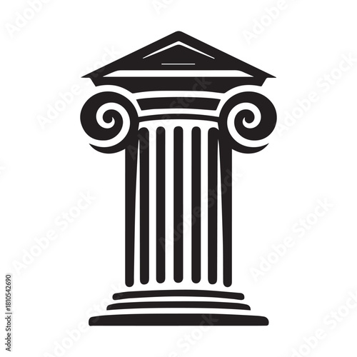“Ancient Greek Ionic Column Vector Illustration”