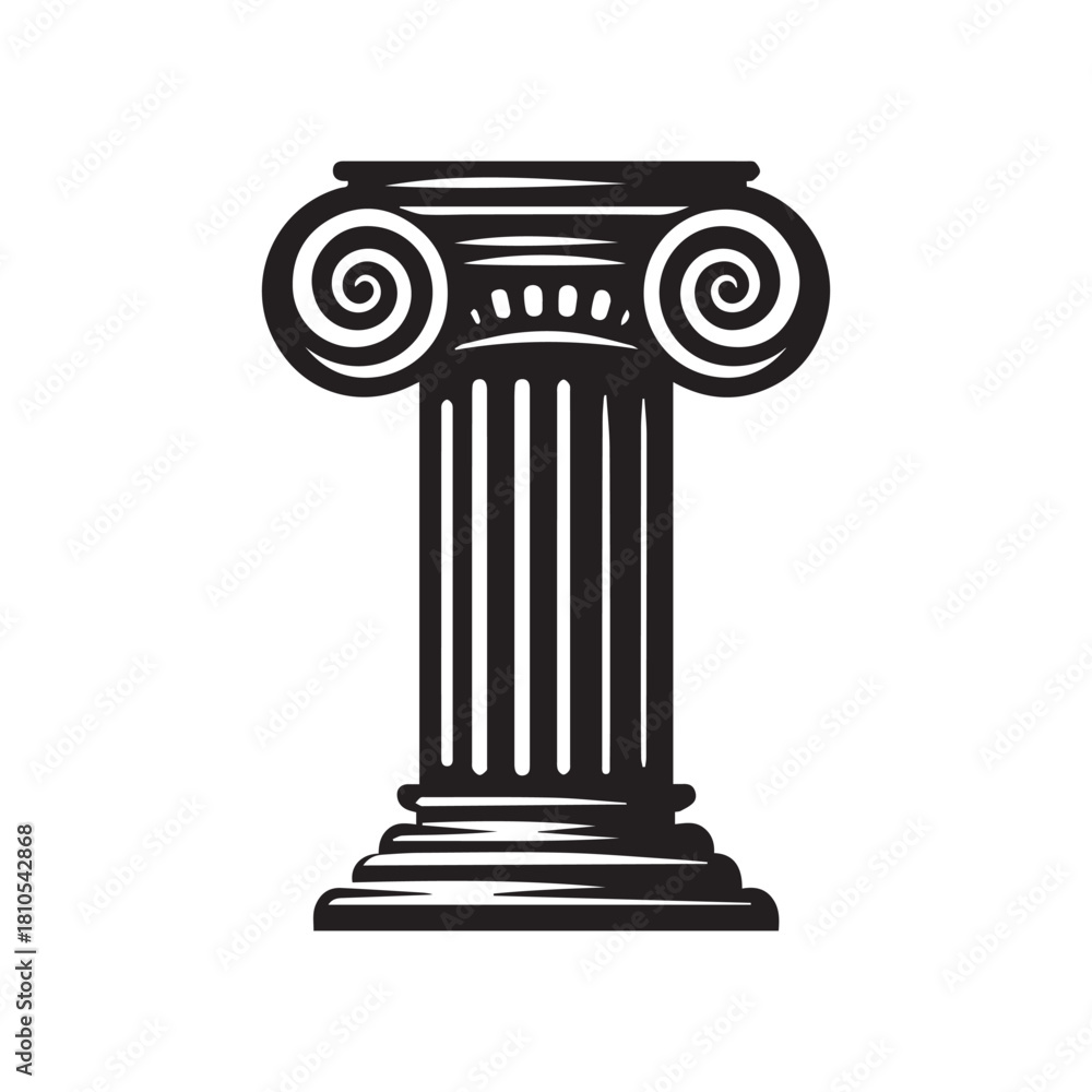 Obraz premium “Ancient Greek Ionic Column Vector Illustration”