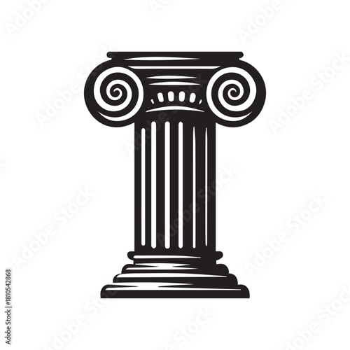“Ancient Greek Ionic Column Vector Illustration”
