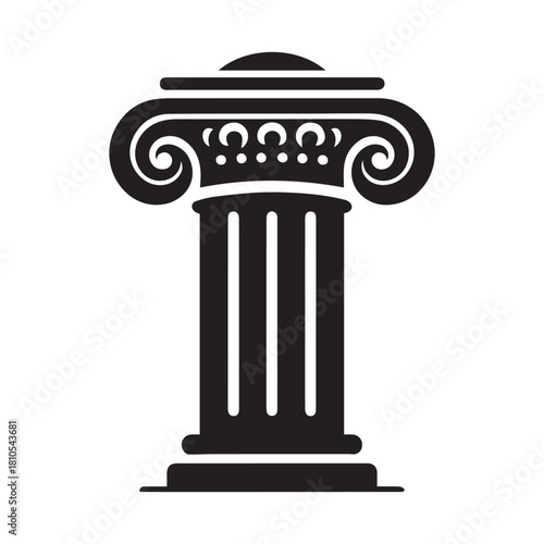 “Ancient Greek Ionic Column Vector Illustration”
