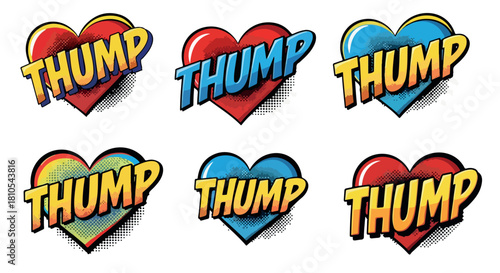 Heart shaped thump sound effects with transparent background