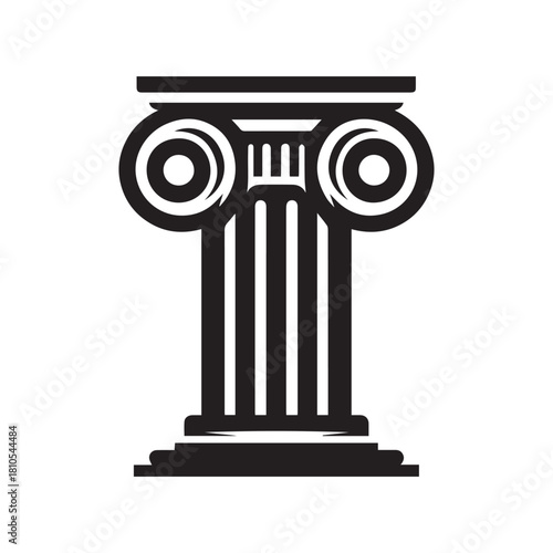 “Ancient Greek Ionic Column Vector Illustration”