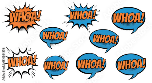 Whoa speech bubbles with transparent background
