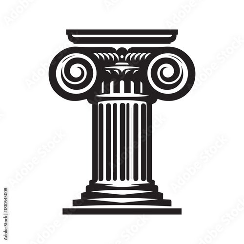 “Ancient Greek Ionic Column Vector Illustration”