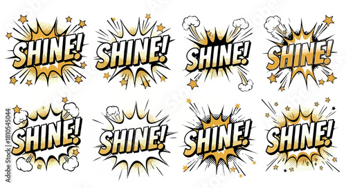 Shine burst effect with stars and sparkles