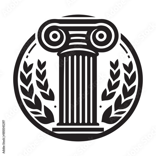 “Ancient Greek Ionic Column Vector Illustration”