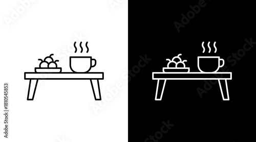Coffee Table White Icon Set Design