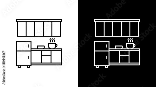 Kitchen White Icon Set Design